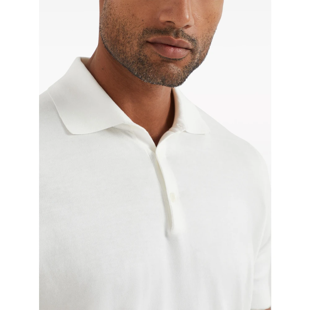 BRUNELLO CUCINELLI Wit Polo Shirt Klassieke Stijl White Heren