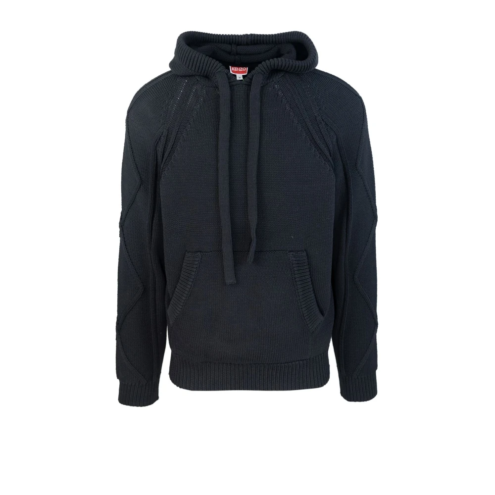Kenzo Handgeborduurde Sweater Raglan Ronde Hals Black Heren