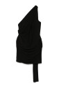 black-strapless-draped-ruched-dress