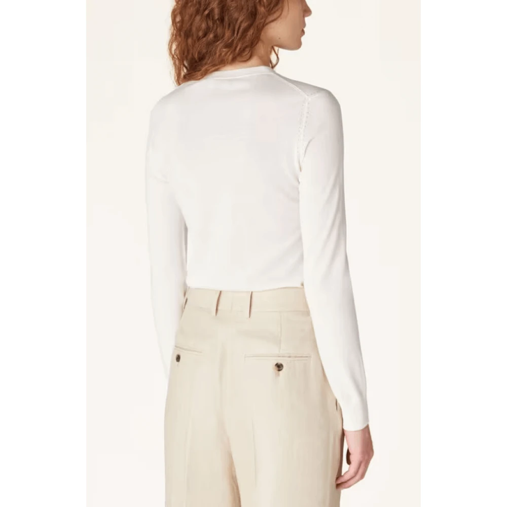 Loro Piana Round-neck Knitwear White Dames