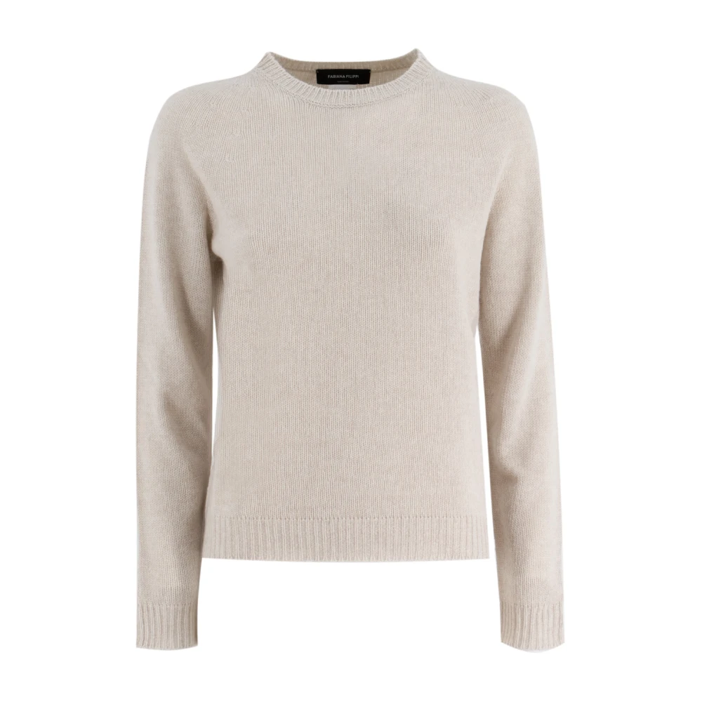 Fabiana Filippi Klassieke Ribtrui met Ronde Hals Gray Dames