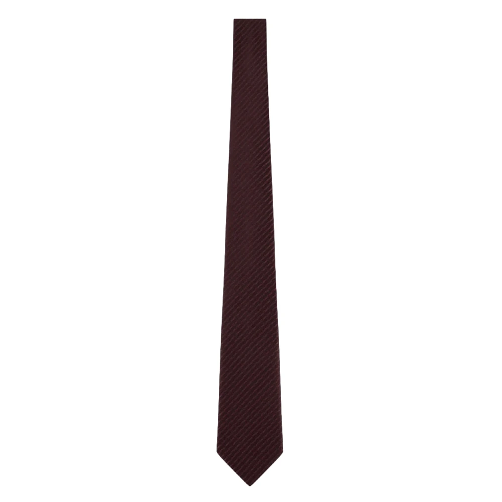 Armani Elegante Zijden Jacquard Stropdas Brown Heren