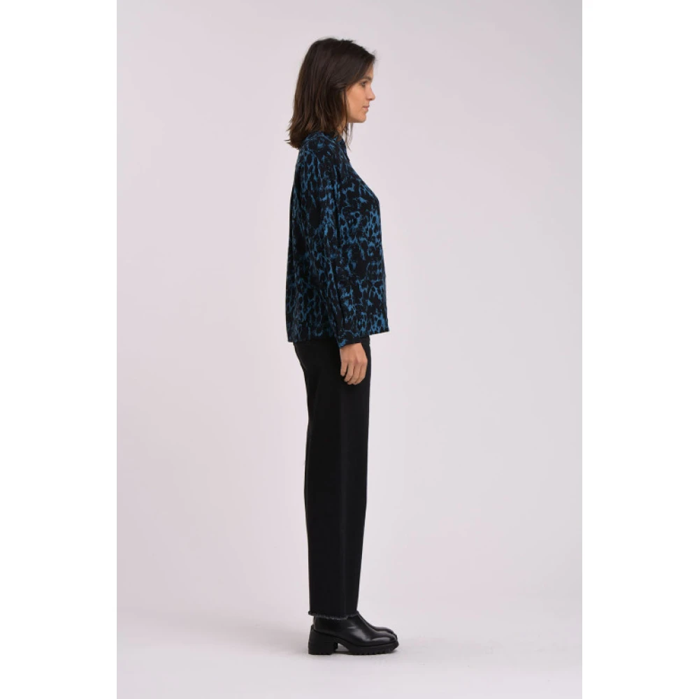 La Fée Maraboutée Gedrukte Viscose Blouse Blue Dames