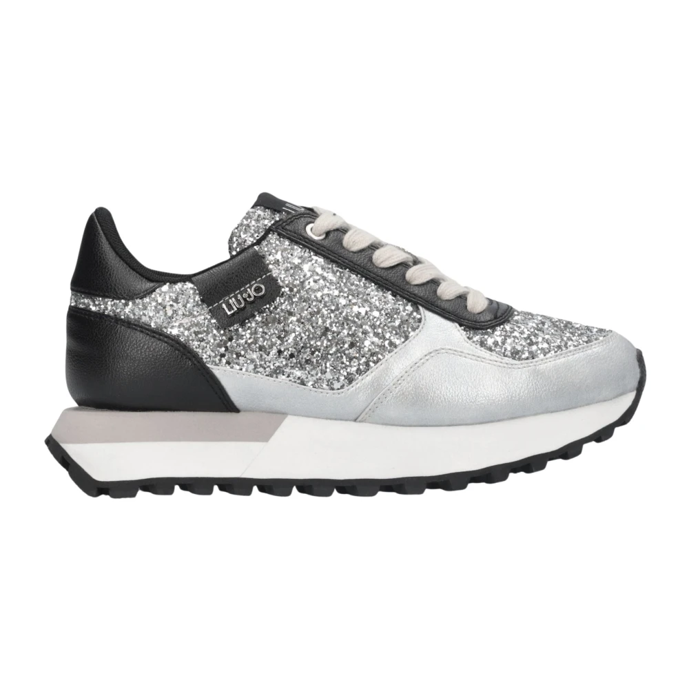 Liu Jo Women's Gray Sneakers, 7 Uk, Trainers With Full Glitter