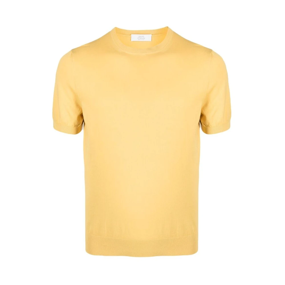 Mauro Ottaviani Botergele Katoenen T-shirt Yellow Heren