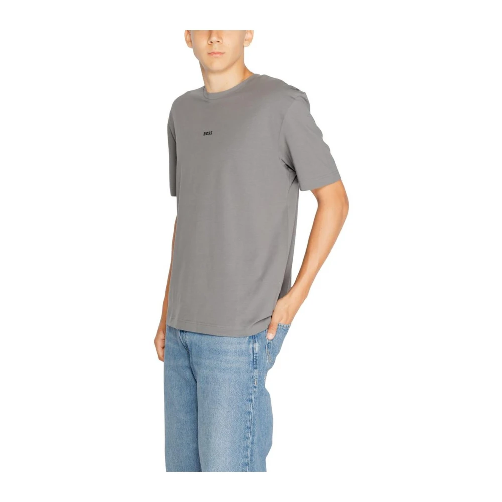 Hugo Boss Stretch Katoenen T-shirt Collectie Gray Heren