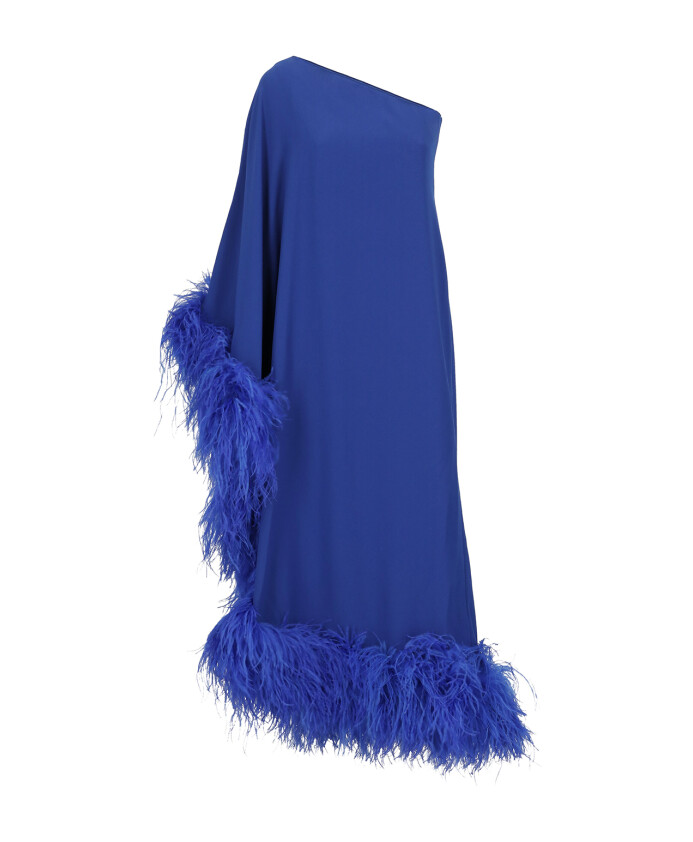 blue-boat-neckline-sleeveless-dress-with-ostrich-feathers