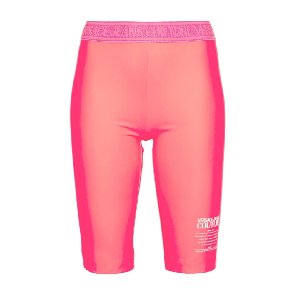 Versace Jeans Couture Stijlvolle Training Leggings Shorts Pink Dames