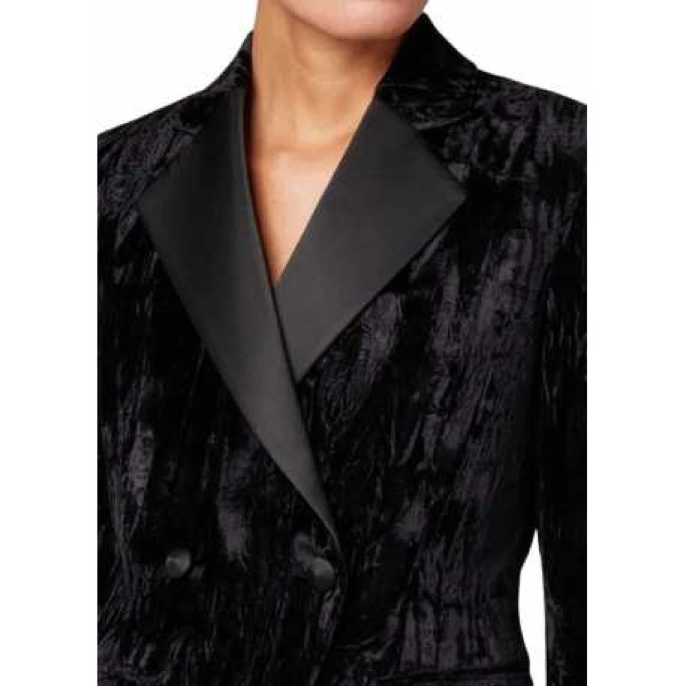 Paul Smith Zwart Iridescent Velvet Rokend Jas Black Dames