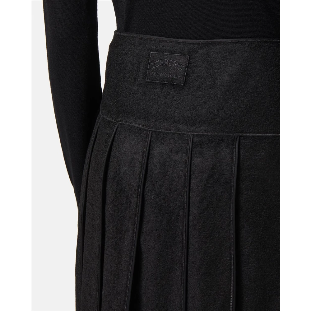 Iceberg Geplooide rok van technische stof Black Dames