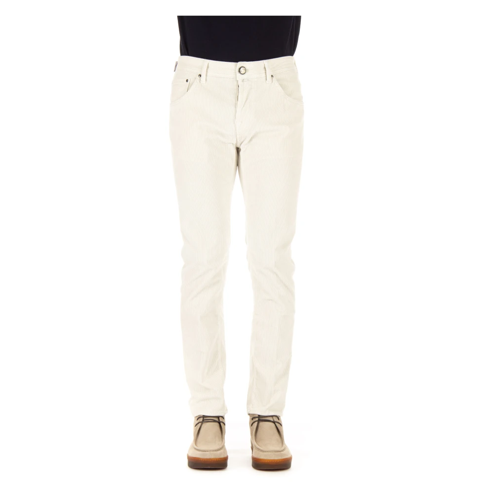 Jacob Cohën Luxe 5-Pocket Jeans in Crème Beige Heren