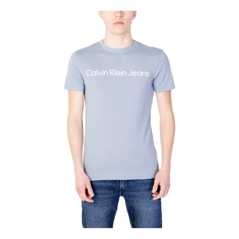 Calvin Klein Jeans Men's Light/Blue Plain T-Shirt