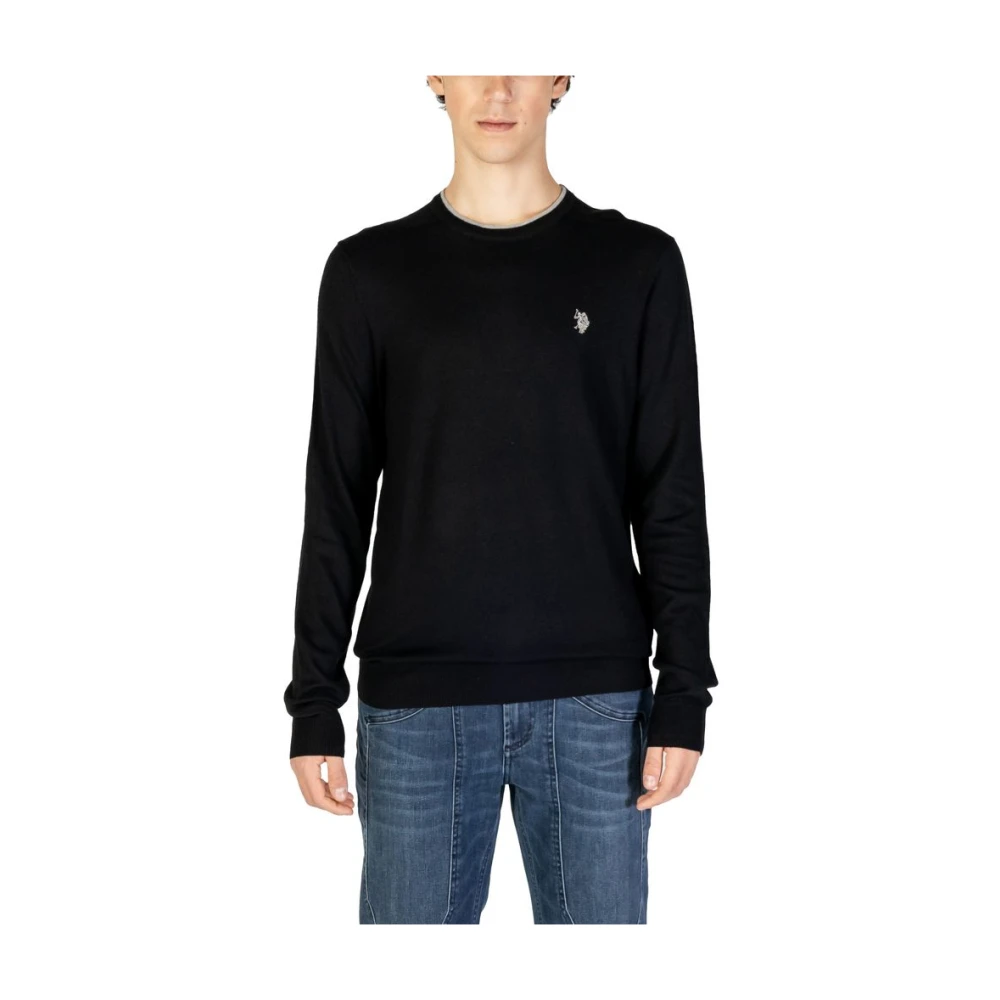 U.s. Polo Assn. Zwarte Viscose Gebreide Trui Black Heren