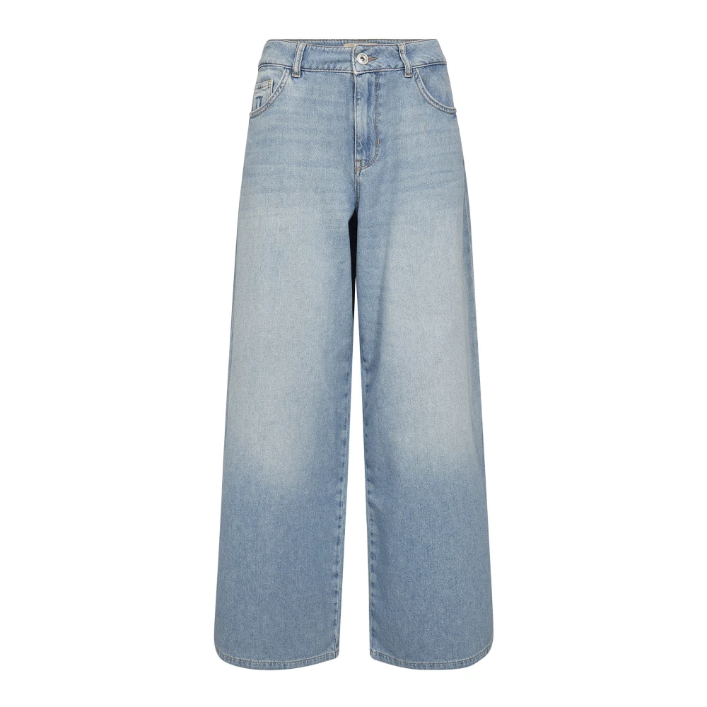 Mos Mosh Women's Blue Wide Jeans, W30, Wide Jeans