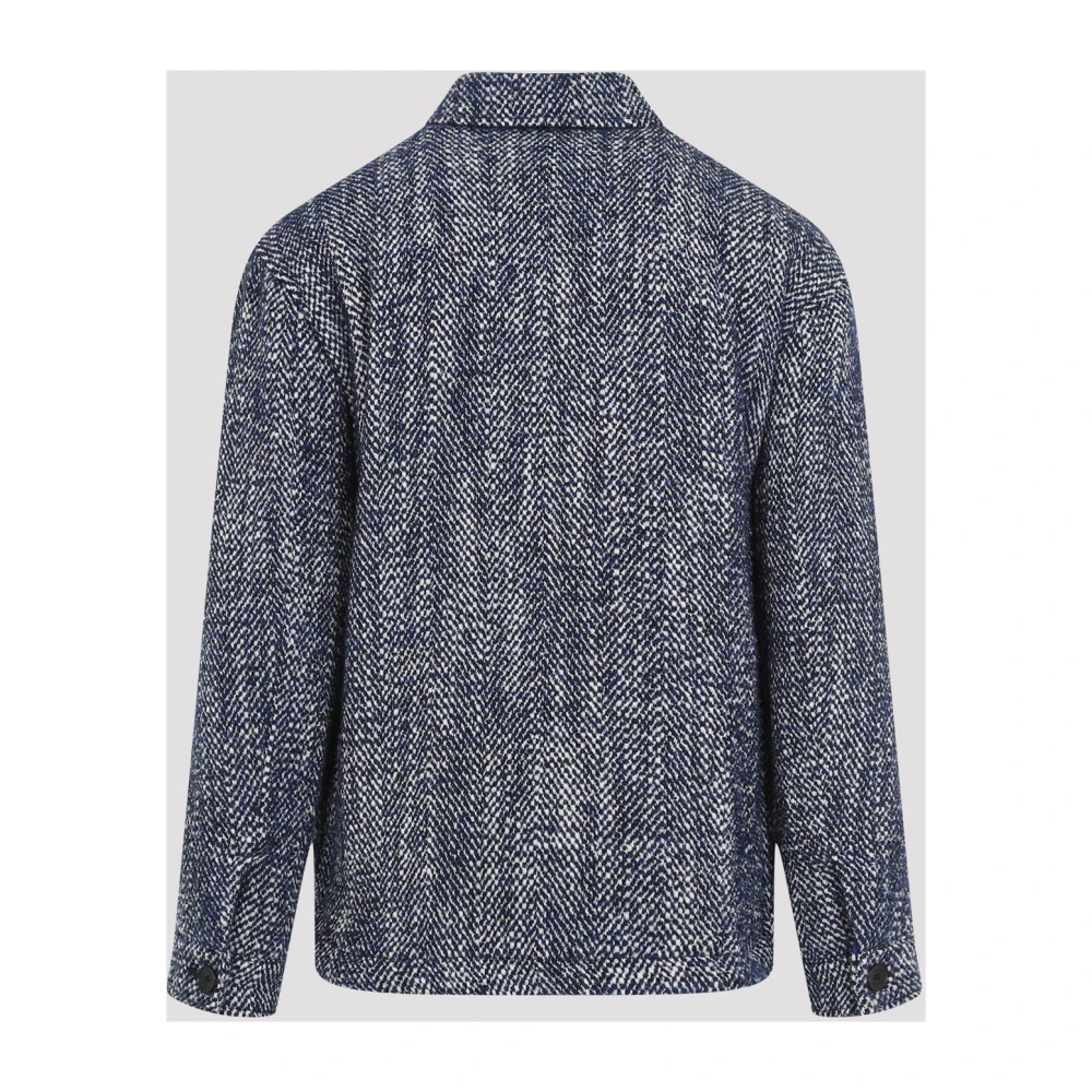 ETRO Blauw Wolblend Overhemd Aw24 Blue Heren