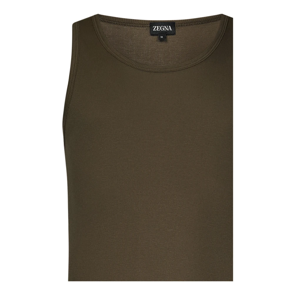 Ermenegildo Zegna Bruine Mouwloze Top Regular Fit Brown Heren