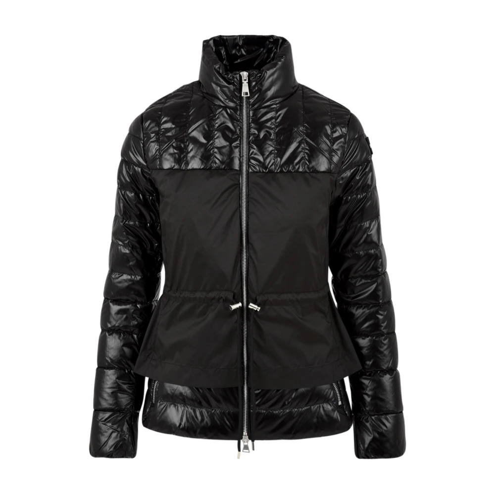 Add Women's Black Zip-Up Coat With Adjustable Waist - Down Jackets - S - Jackets