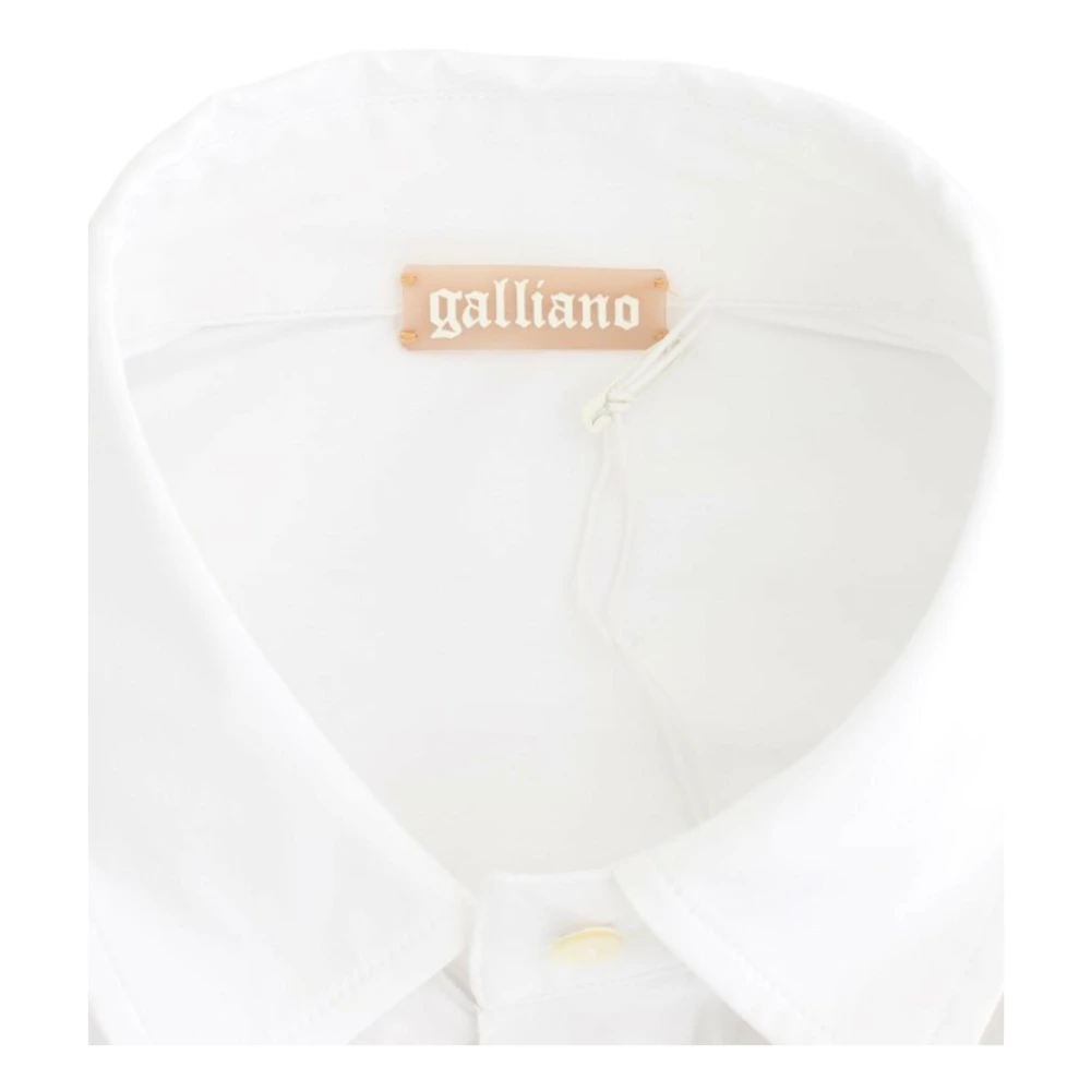 John Galliano Elegante witte blouse met korte mouwen White Dames