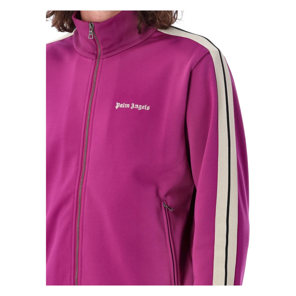 Palm Angels Paarse Gebreide Trackjacket Aw24 Purple Heren