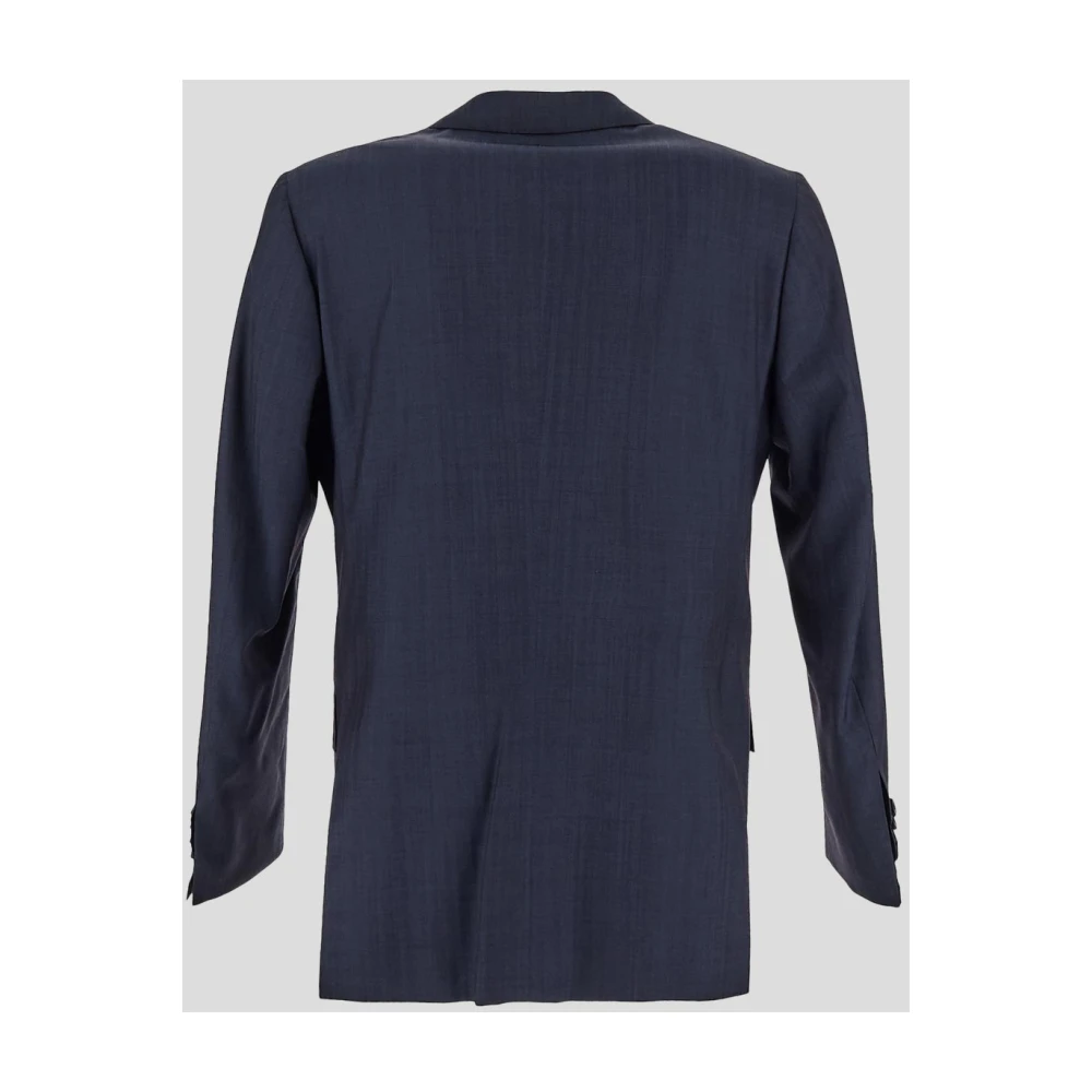 Kiton Double Breasted Suits Blue Heren