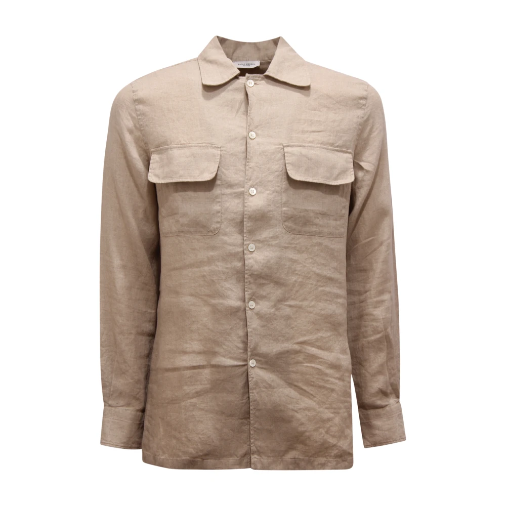 Paolo Pecora Men's Beige Camicia Linen Shirt - Casual Shirts - L - Shirts