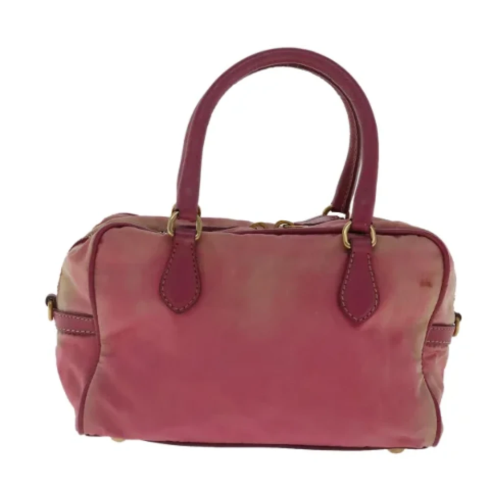 Prada Vintage Pre-owned Nylon handbags Pink Dames