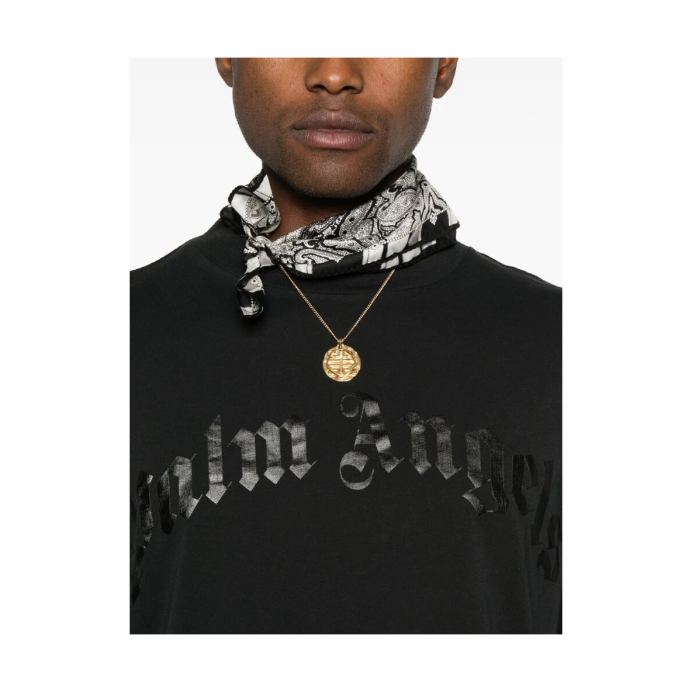 Palm Angels Zwarte Crew Neck Korte Mouw T-shirt Black Heren
