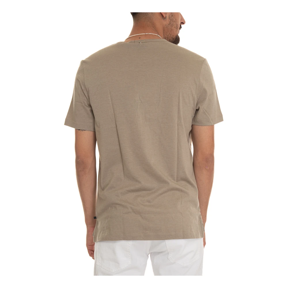 Boss T-shirt met korte mouwen en ronde hals Beige Heren