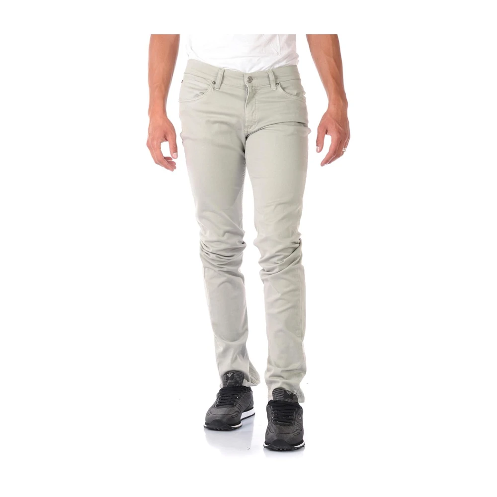 Daniele Alessandrini Men's Gray Slim-Fit Trousers, W32, Jeans Trouser