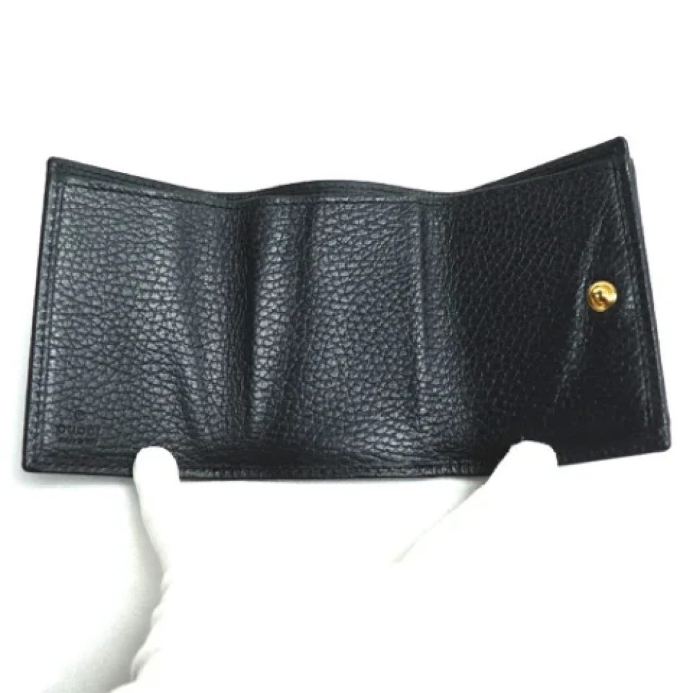 Gucci Vintage Pre-owned Leather wallets Black Dames