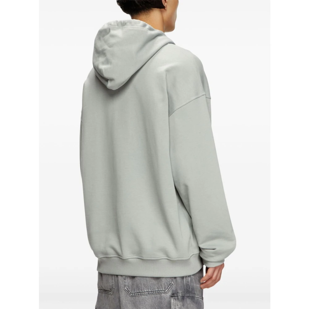 Diesel Grijze hoodie met Oval D-logo Gray Heren