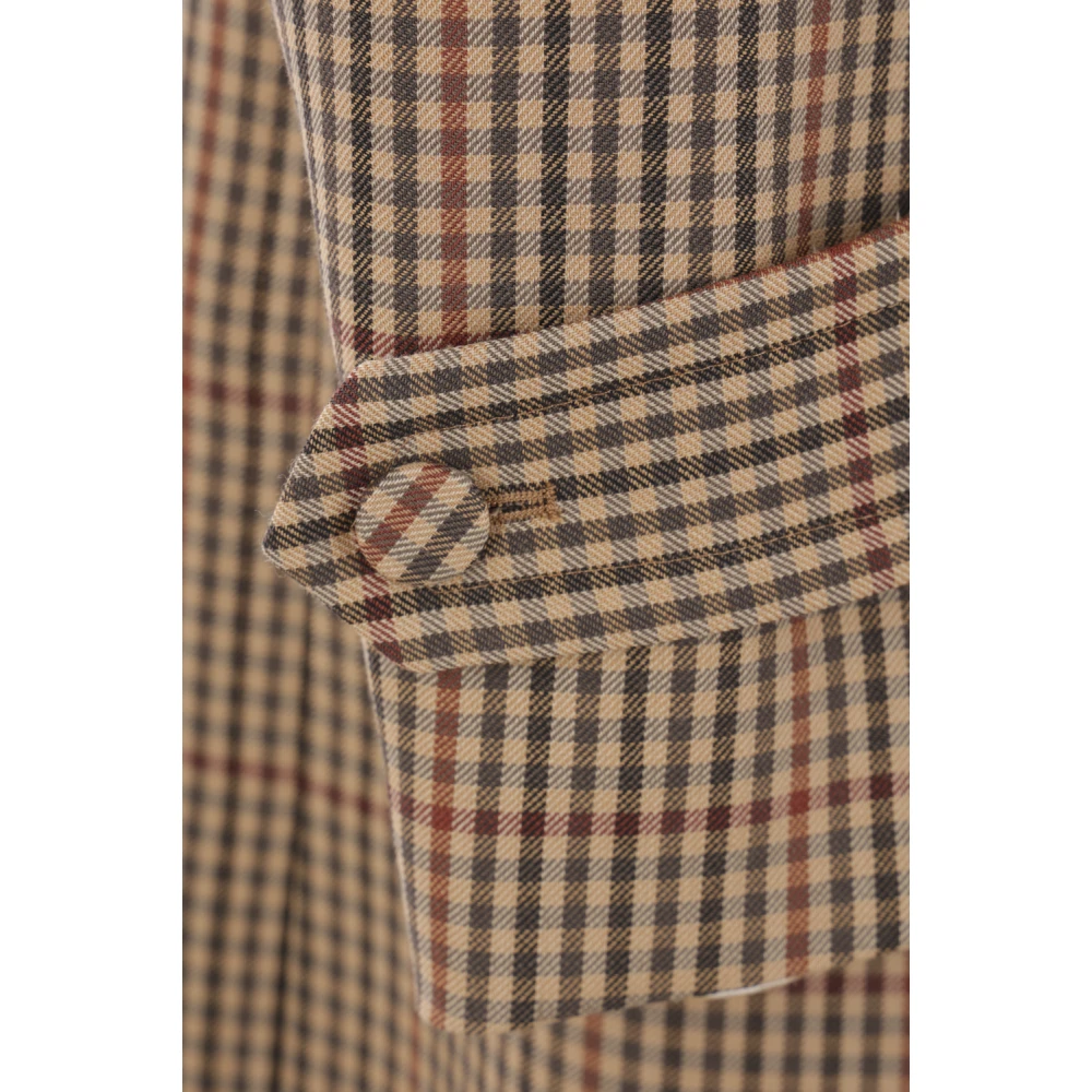 Dries Van Noten Geruite wollen jas met dubbele rij knopen Multicolor Dames