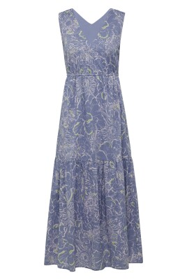 robe-longue-a-motifs-avec-col-en-v