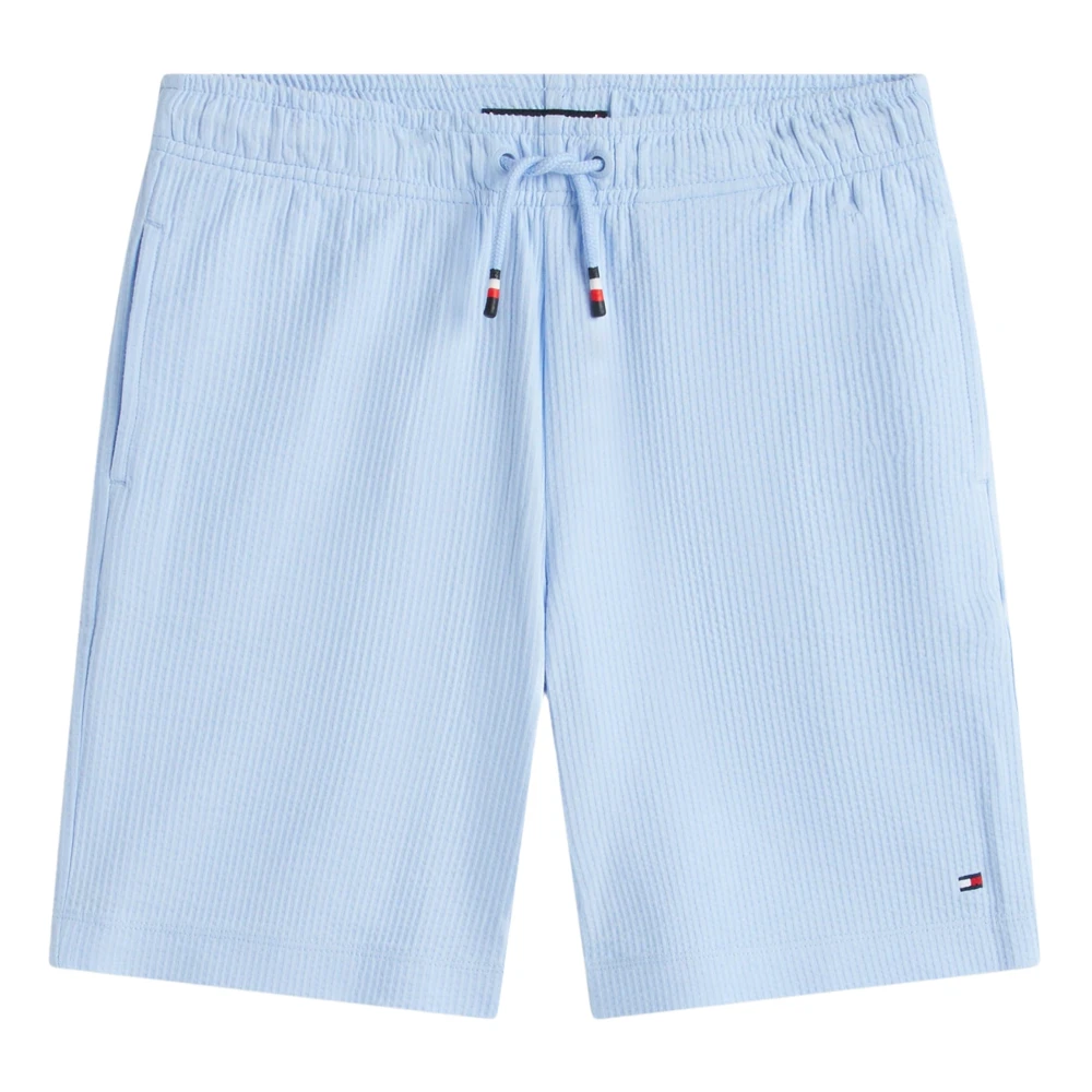 Tommy Hilfiger Boys Blue Jersey Seersucker Sweat Shorts - Shorts - 4 Y - Kids