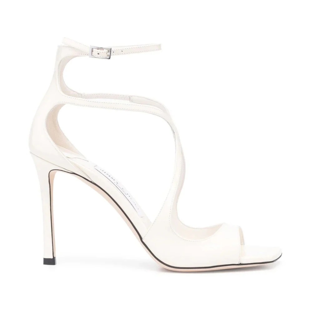 Jimmy Choo Vita Azia Patentläder Sandaler White, Dam