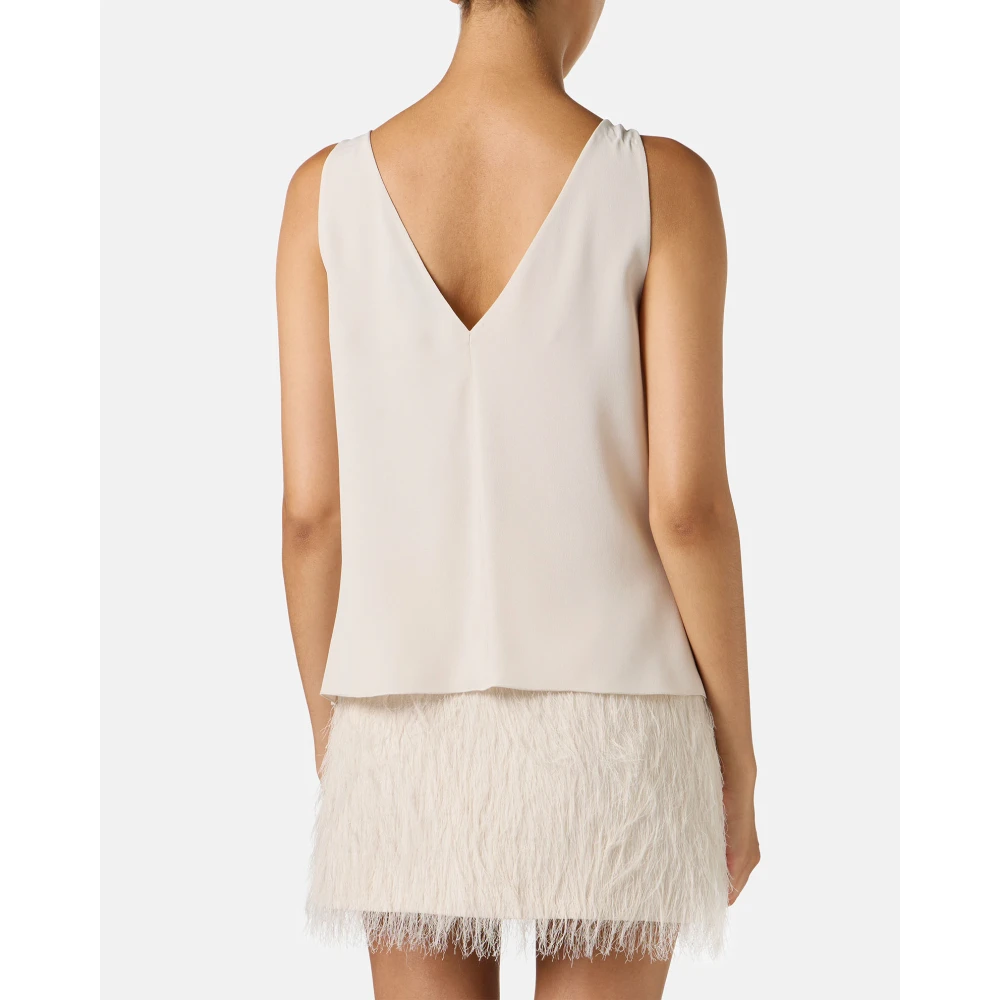 Iceberg Stoffige gekleurde crêpe de chine top met kenmerkende details Beige Dames