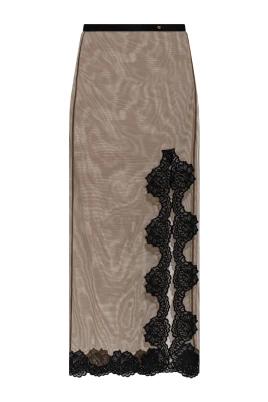Transparent Skirt With Lace Trim