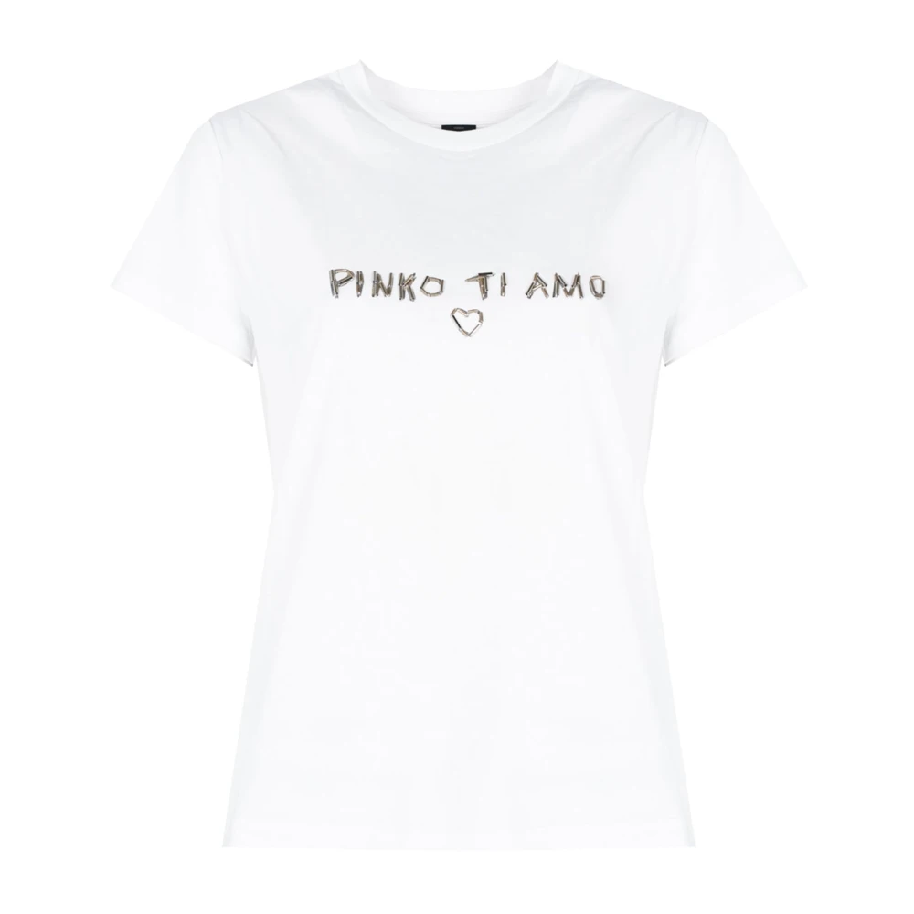 Pinko Minimalistisch T-shirt White Dames