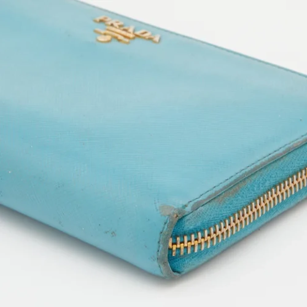 Prada Vintage Pre-owned Leather wallets Blue Dames