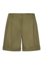 green-high-waist-pleated-shorts