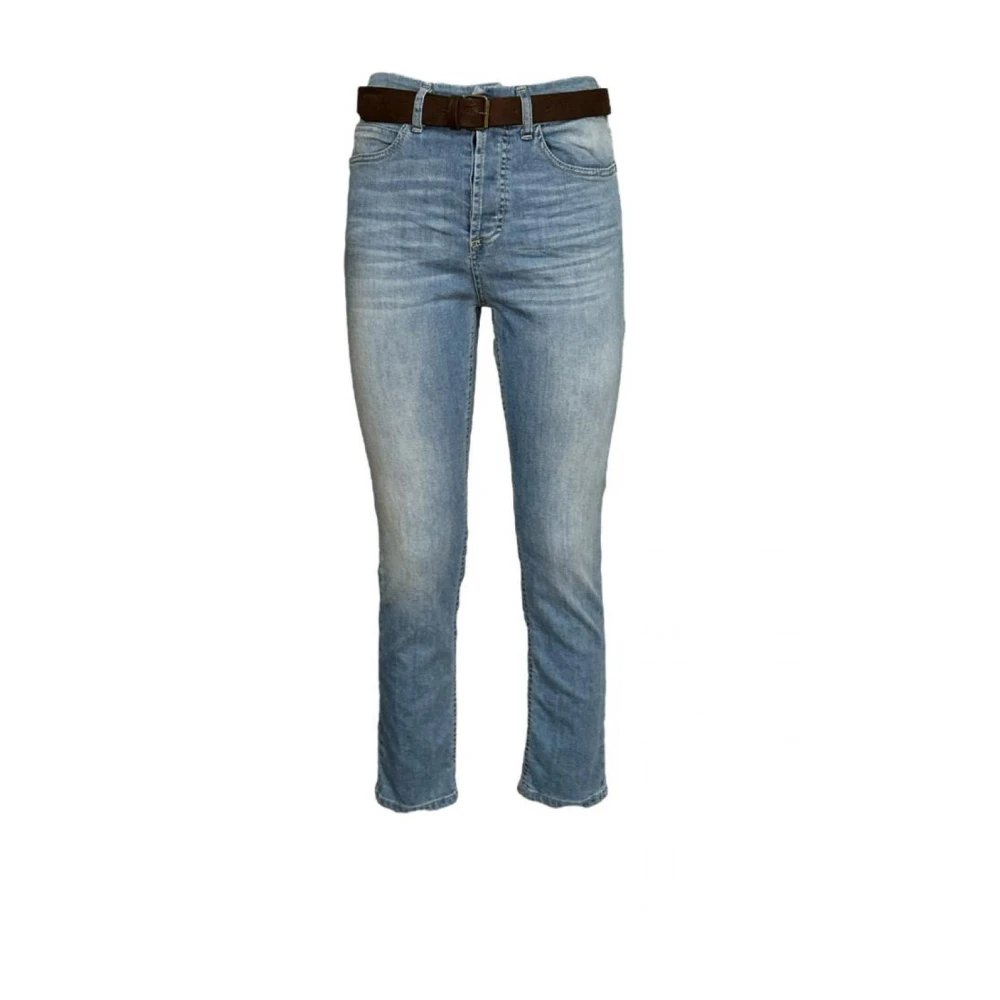Please Cropped Jeans met Riem Blue Dames