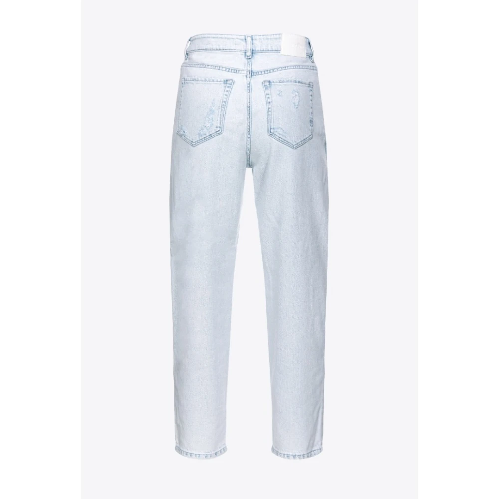 pinko Lichte Mom-Fit Jeans met Scheuren White Dames