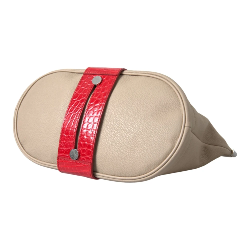 Balenciaga Exotische Lederen Bicolor Clutch Beige Dames