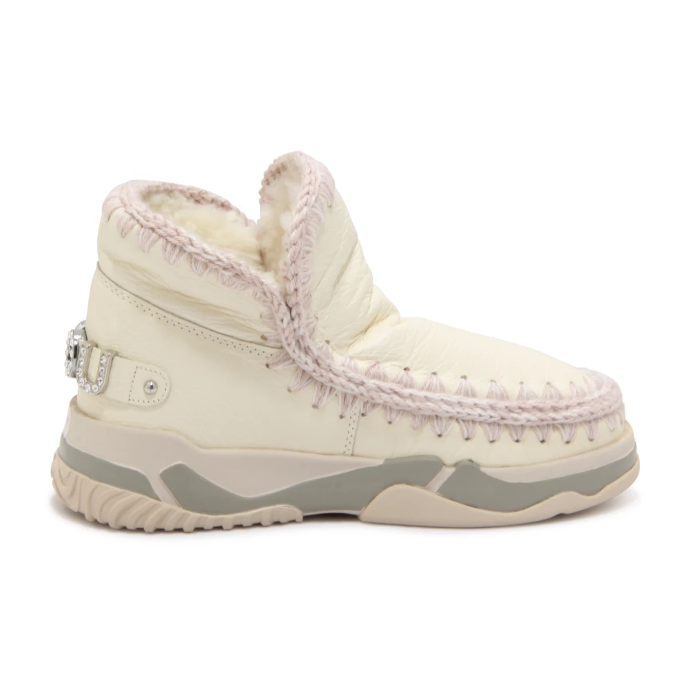 Mou Women's White Eskimo Trainer Rhinestone Boots - Winter Boots - 8 Uk - Shoes