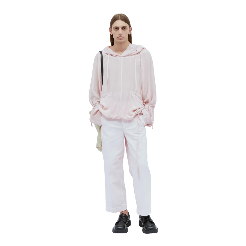 Dries Van Noten Men's Pink Twill Cargo Trousers - Cropped Trousers - W32 - Trousers