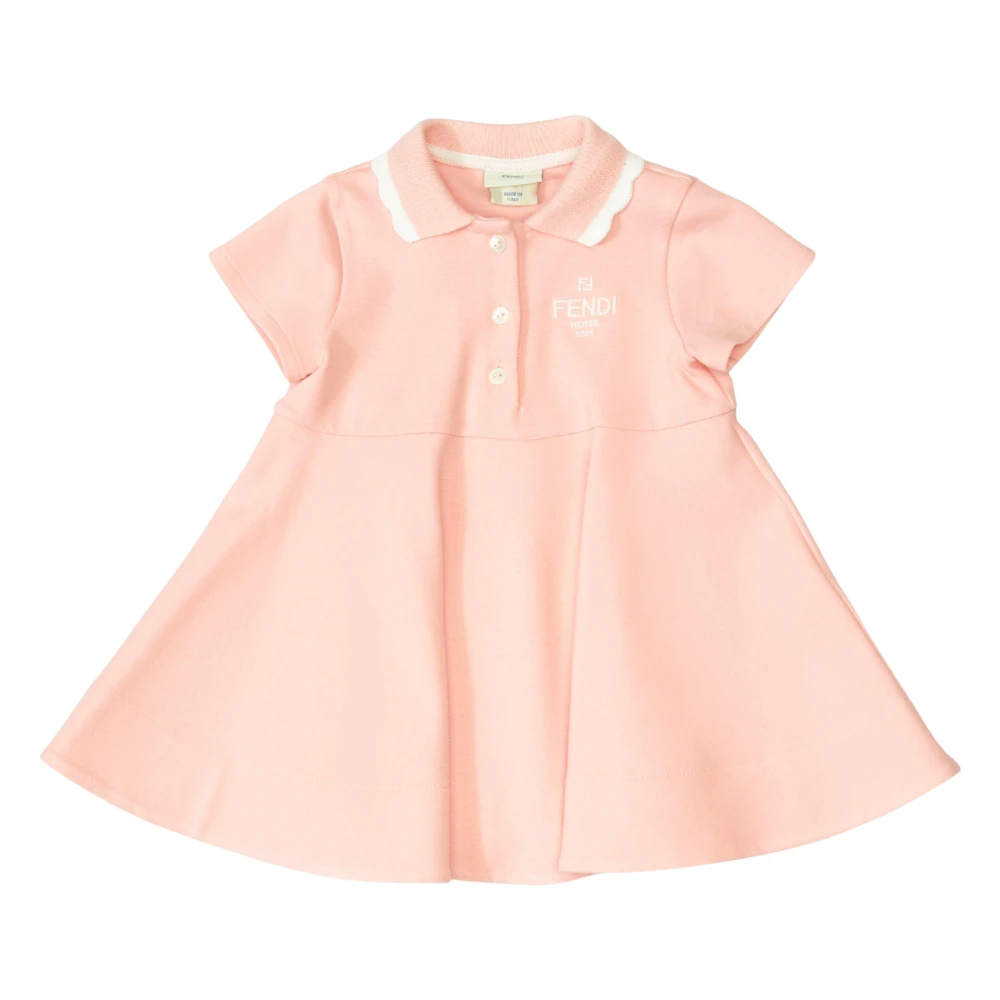 Fendi Girls Pink Logo Polo Dress