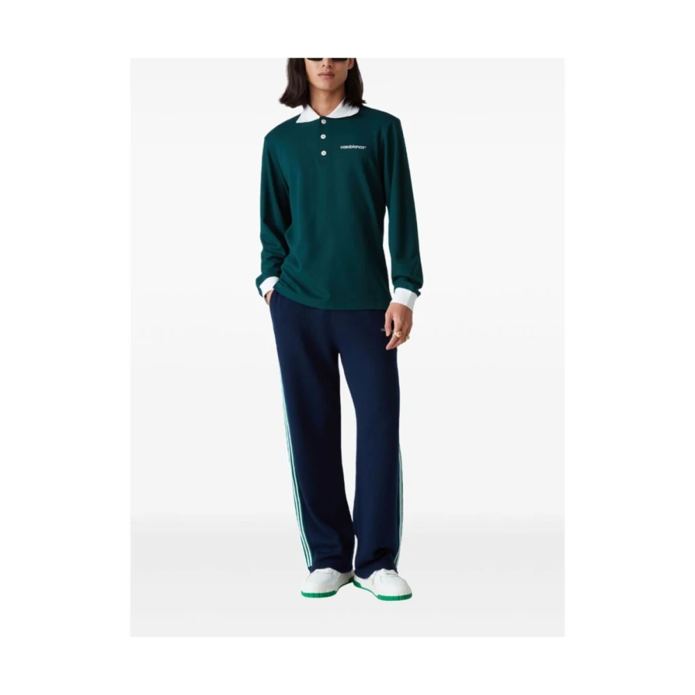 Casablanca Groene Polo Sweater Lange Mouw Green Heren