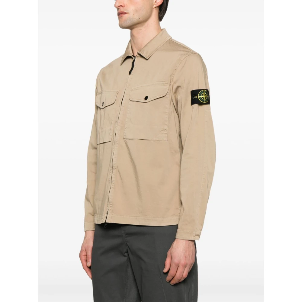 Stone Island Casual Overhemden Collectie Beige Heren