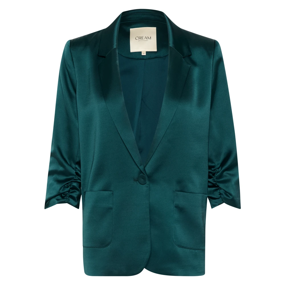 Cream Women's Green Dark Satin Crocamia Blazer - Blazers - 2XL - Jackets