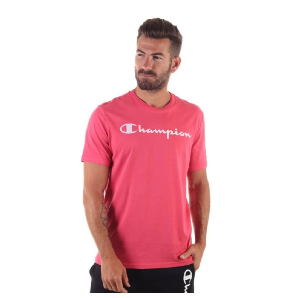 Champion Heren Katoenen T-Shirt Pink Heren